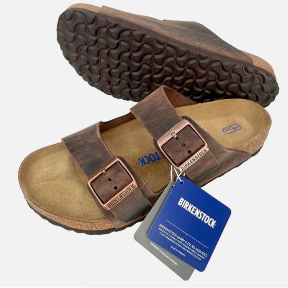 NEW! BIRKENSTOCKS ARIZONA SOFT FOOTBED HABANA OILED LEATHER SANDALS WOMENS 40 9 - Picture 7 of 14